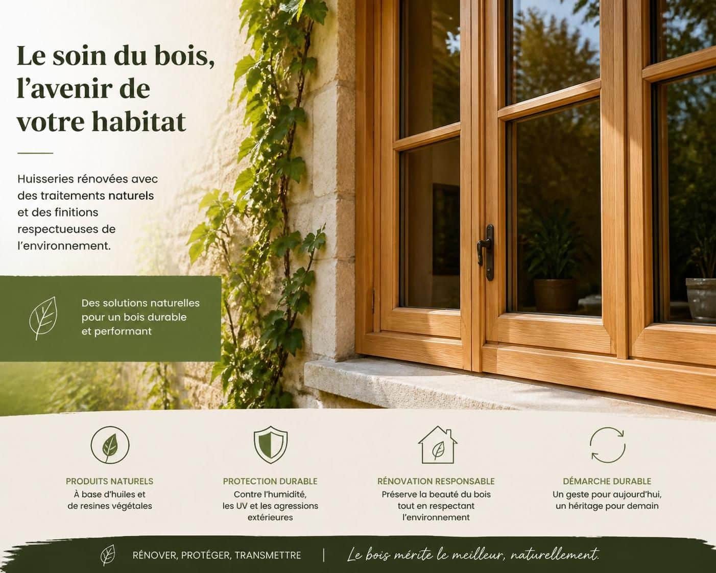 découvrez des solutions naturelles et durables pour l'entretien de vos huisseries, assurant protection et beauté à long terme.